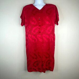 Vintage Liz Claiborne Women Damask Silk Shift Midi Dress 4 Relaxed Luxury Travel